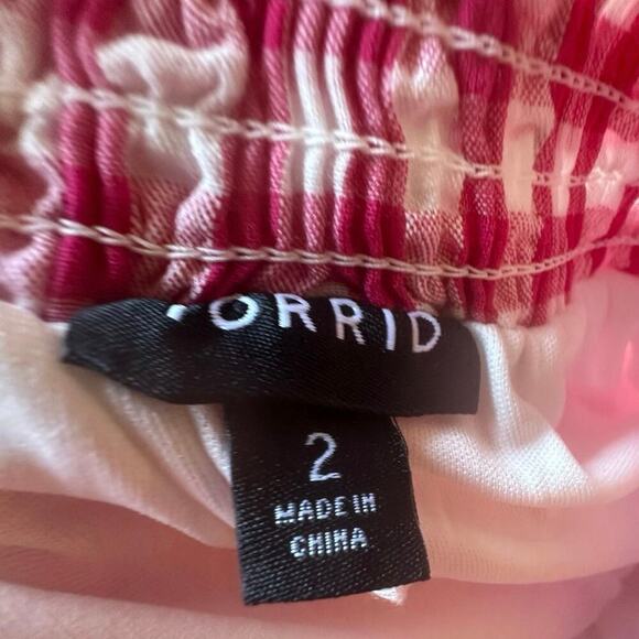 Torrid Red & White Gingham Skirt & Top Set Sz. 2X - Picture 4 of 5